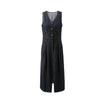 V-Neck Sleeveless Denim Midi Dress