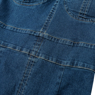 Halter Neck Fitted Denim Midi Dress