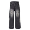 Charcoal Grey Wide-Leg Vintage Washed Jeans