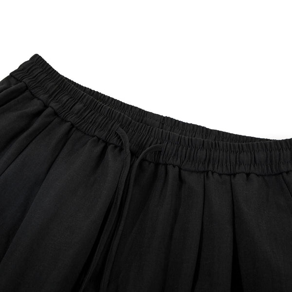 Relaxed Drawstring Wide Leg Casual Trousers
