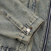 Retro Washed Distressed Stand Collar Hip-hop Short Denim Men's Jacket