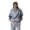Oversized Spray-Bleach Distressed Fleece Hoodie
