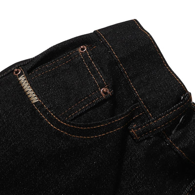 Raw Wash Wide Straight Denim Jeans