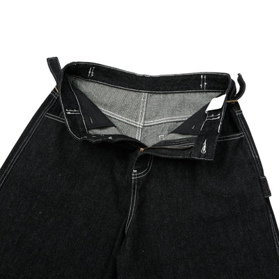Retro Raw Denim Wide-Leg Bermuda Shorts