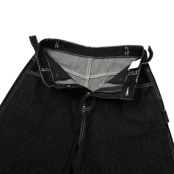 Retro Raw Denim Wide-Leg Bermuda Shorts