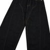 Raw Yellow-Stitch Wide-Leg Curved Baggy Denim Pants