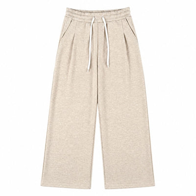 Quiet Luxury Old Money Style 320G Flower-Sand Straight-Leg Trousers