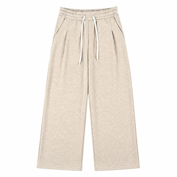Quiet Luxury Old Money Style 320G Flower-Sand Straight-Leg Trousers