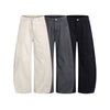 Vintage Washed Curved Panel Barrel-Leg Pants