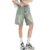 Mud Washed  Women's Vintage Washed Bermuda Denim Shorts
