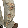 Vintage Distressed Wide Straight Leg Denim Jeans