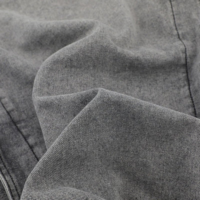 Trendy Patchwork Motorcycle Style Retro Street Washed Denim Jacket