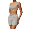 Women's Solid Pleated Cotton Shorts