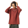 Solid Loose Fit Long-Sleeve Cotton T-Shirt 9.15oz