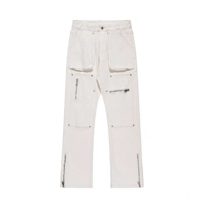 Stretch Zip Hem Utility Bootcut Jeans