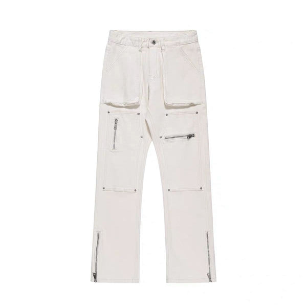 Stretch Zip Hem Utility Bootcut Jeans