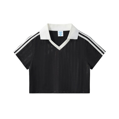 Contrast Panel Y2K Athletic Crop Tee