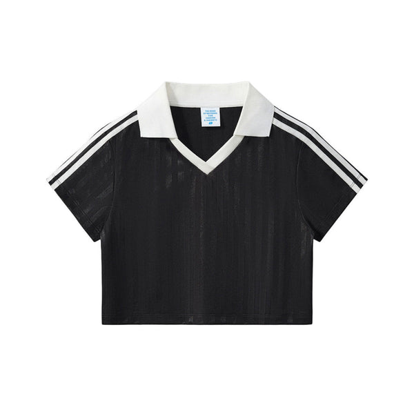 Contrast Panel Y2K Athletic Crop Tee