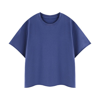 Snowflake Washed Raw Edge Boxy Cropped Tee