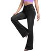 Crossover Waist Knit Denim Bootcut Pants
