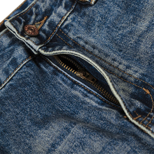 Men's Mid-Rise Straight-Leg Washed Denim Pants – Vintage Casual