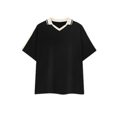 Vintage Waffle Colorblock Boxy Fit Heavyweight Polo T-Shirt