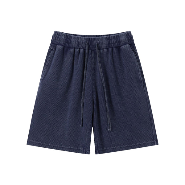 Men’s Vintage Wash Loose Fit Snowflake Waffle Shorts