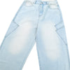Faded Bleach Geometric-Pocket Baggy Jeans