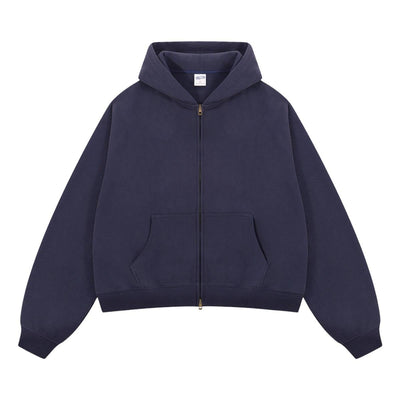 Dual Zipper Fleece Hooded Streetwear Hoodie