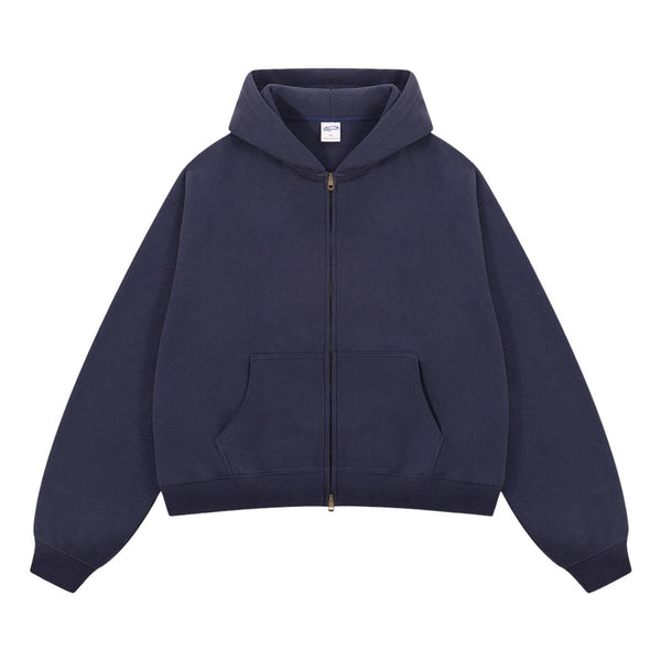Dual Zipper Fleece Hooded Streetwear Hoodie