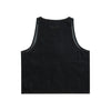 Unisex Black Zip-Up Denim Vest