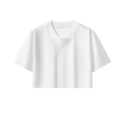 Cyber-Grunge Distressed Cutout Y2K Cropped Top