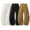 Deconstructed Washed Solid Pleated Panel Multi-Pocket Cargo Pants