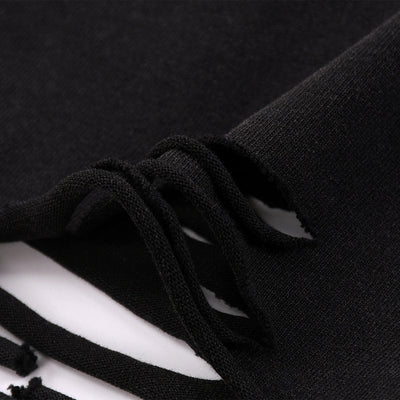 Black Washed Cotton Ripped Boxy Tee 8oz