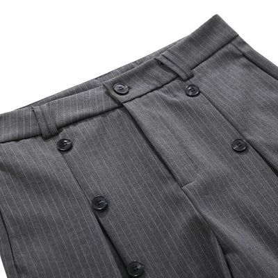 Vintage Pinstripe Wide Leg Cropped Trousers