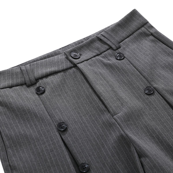 Vintage Pinstripe Wide Leg Cropped Trousers