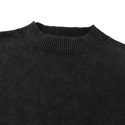 Vintage Snow Wash Cropped Cotton Knit Sweater