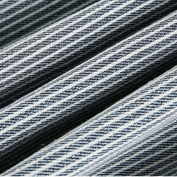 American Striped College Style Embroidered Denim Jacket