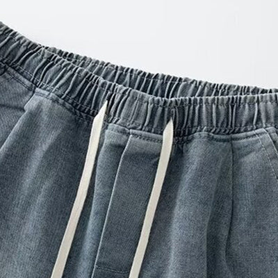 Drawstring Relaxed Fit Denim Shorts
