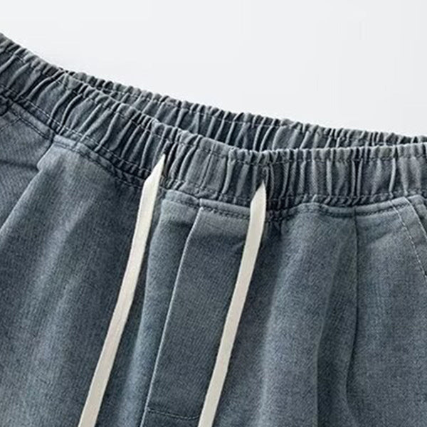 Drawstring Relaxed Fit Denim Shorts