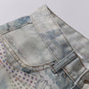 Digital Print Vintage Style Faux Denim Jeans