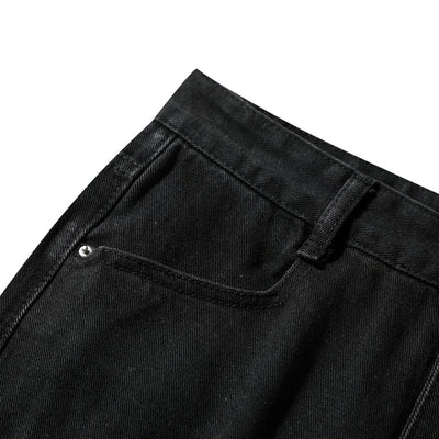 Distressed Black Ripped Flared Jeans