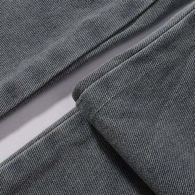 Plaid Trim Star Patched Wide Leg Denim Jeans