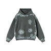 Distressed Edge Painted Graphic Washed Hoodie