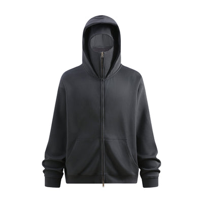 Unisex Full-Zip Fleece Layered Hood Hoodie