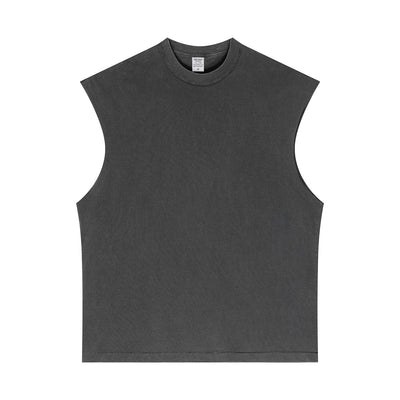 Sleeveless Raw Edge Reverse Tee 275gsm