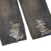 Wrinkle Wash Heavy Ripped Denim Pants