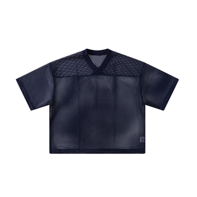 Breathable Mesh Oversized V Neck Tee