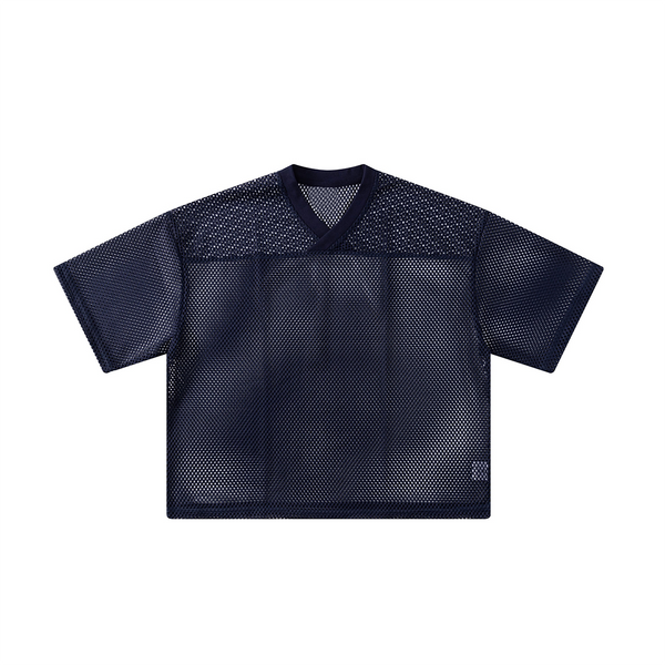 Breathable Mesh Oversized V Neck Tee