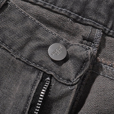 Wide Leg Black Bold Letter Print Jeans